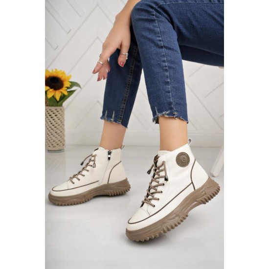 GUJA 24K310-13 KALIN TABAN DERİ KADIN SNEAKERS BOT