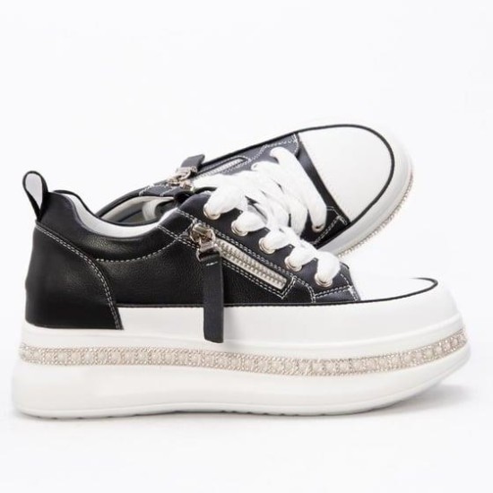 GUJA 25Y423-4 GİZLİ DOLGU TAŞ SARGILI KADIN SNEAKER AYAKKABI