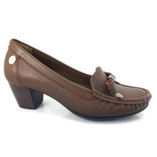 MAMMAMİA D21YA-3645 TOPUKLU KLASİK DERİ KADIN AYAKKABI