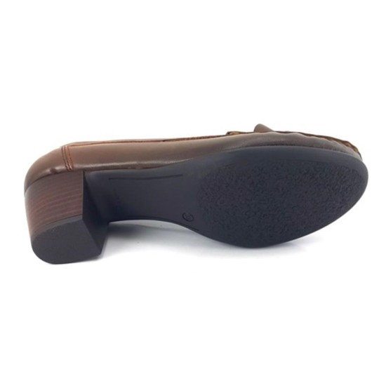 MAMMAMİA D21YA-3645 TOPUKLU KLASİK DERİ KADIN AYAKKABI