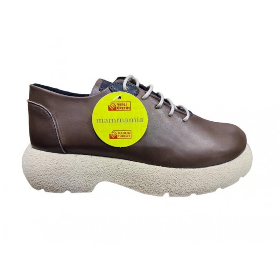 MAMMAMİA D23KA-6170 KALIN TABAN OXFORD DERİ KADIN AYAKKABI