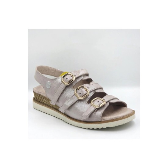 MAMMAMİA D24YS-5490 SİMLİ DOLGU TOKALI DERİ KADIN SANDALET