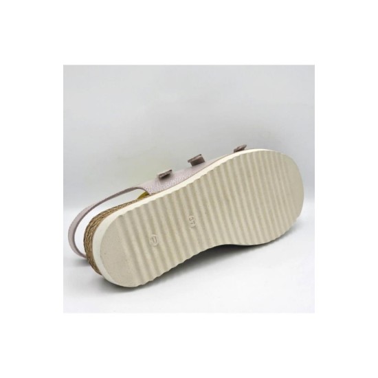 MAMMAMİA D24YS-5490 SİMLİ DOLGU TOKALI DERİ KADIN SANDALET