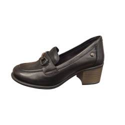 MAMMAMİA D25KA-3405 KALIN TOPUK KLASİK KADIN DERİ AYAKKABI