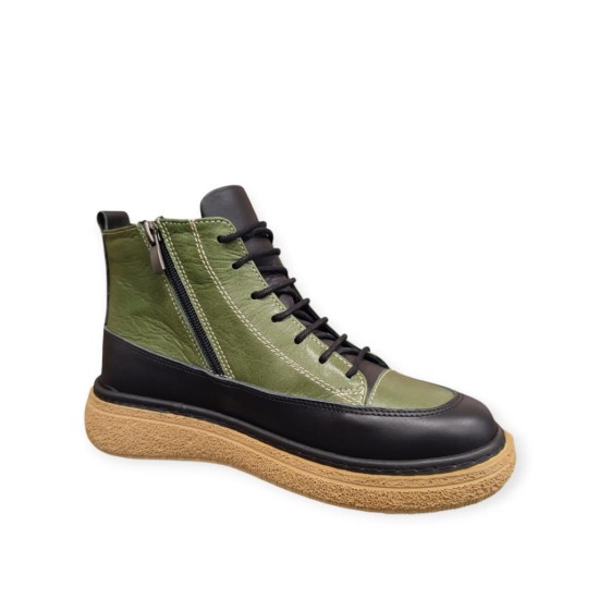 MAMMAMİA D25KB-1000 BAĞCIK VE FERMUARLI DERİ HAFİF KADIN BOT