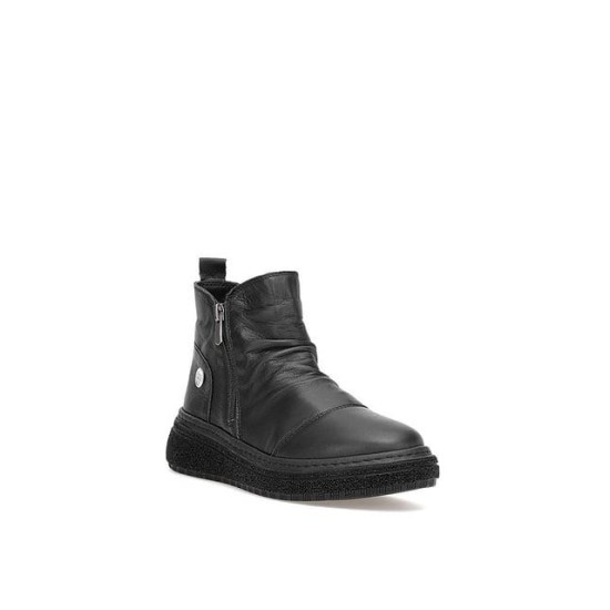 MAMMAMİA D25KB-1005 YUMUŞAK DERİ BÜZGÜLÜ KADIN BOT