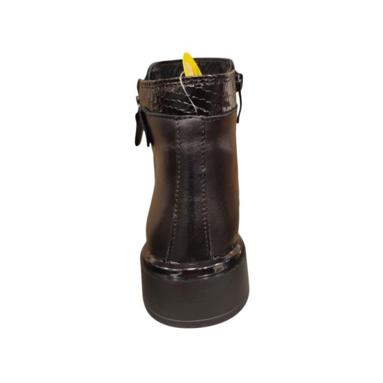 MAMMAMİA D25KB-8135 TOPUKLU FERMUARLI KADIN DERİ BOT