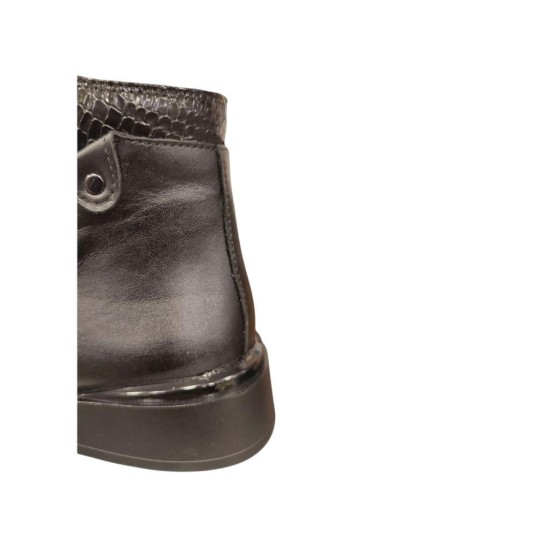 MAMMAMİA D25KB-8135 TOPUKLU FERMUARLI KADIN DERİ BOT