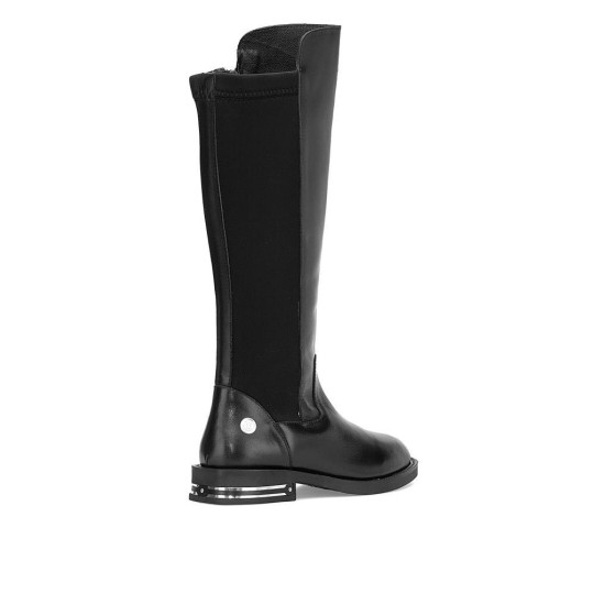 MAMMAMİA D25KC -2365 DÜZ TOPUK STREÇ DETAY DERİ KADIN ÇİZME