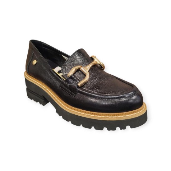 MAMMAMİA D25YA-3790 TOPUKLU HAFİF LOAFER DERİ KADIN AYAKKABI