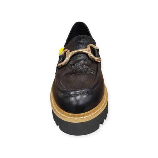 MAMMAMİA D25YA-3790 TOPUKLU HAFİF LOAFER DERİ KADIN AYAKKABI