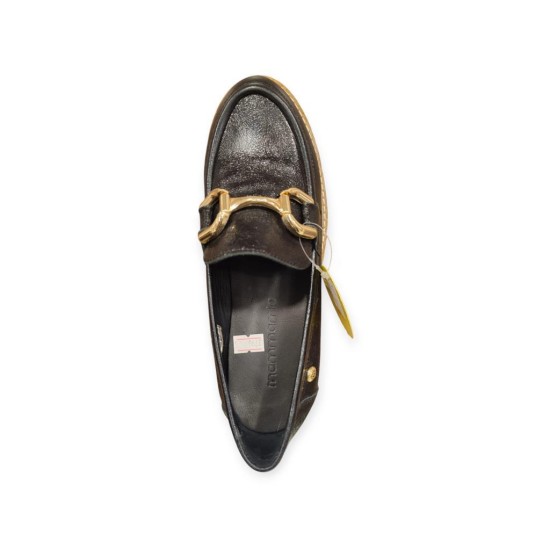 MAMMAMİA D25YA-3790 TOPUKLU HAFİF LOAFER DERİ KADIN AYAKKABI
