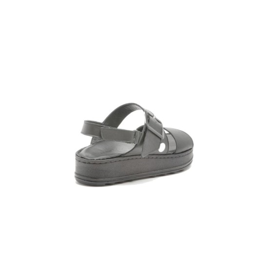 MAMMAMİA D25YS-2375 KALIN TABAN DERİ KADIN SANDALET