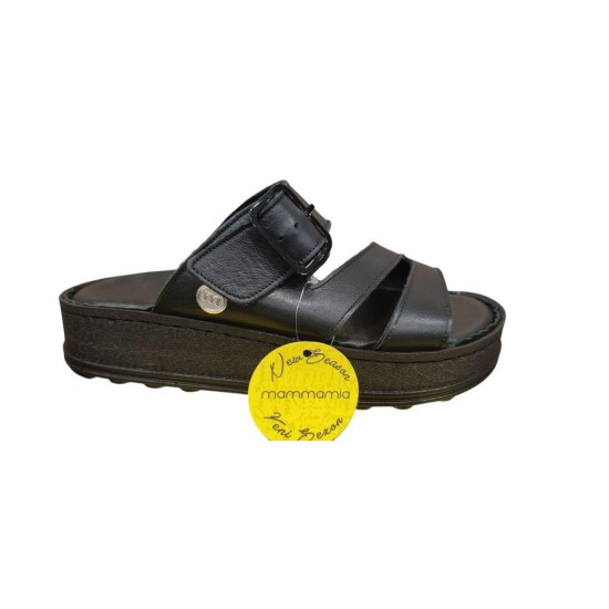 MAMMAMİA D25YT-1295 KALIN TABAN YUMUŞAK DERİ KADIN SANDALET
