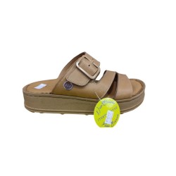 MAMMAMİA D25YT-1295 KALIN TABAN YUMUŞAK DERİ KADIN SANDALET