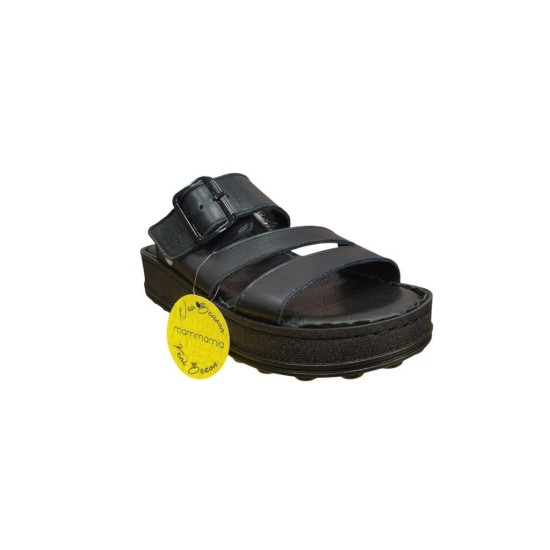 MAMMAMİA D25YT-1295 KALIN TABAN YUMUŞAK DERİ KADIN SANDALET