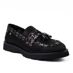 MAMMAMİA D26YA-3820 PÜSKÜLLÜ DELİKLİ LOAFER KADIN AYAKKABI