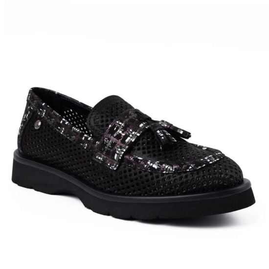 MAMMAMİA D26YA-3820 PÜSKÜLLÜ DELİKLİ LOAFER KADIN AYAKKABI