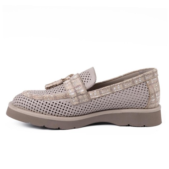 MAMMAMİA D26YA-3820 PÜSKÜLLÜ DELİKLİ LOAFER KADIN AYAKKABI