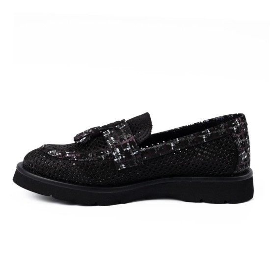 MAMMAMİA D26YA-3820 PÜSKÜLLÜ DELİKLİ LOAFER KADIN AYAKKABI