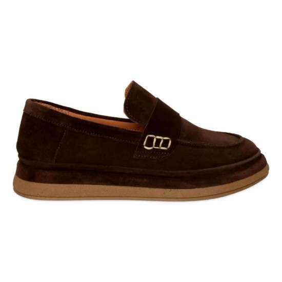 MAMMAMİA D26YA-7815 YARMA SÜET DERİ LOAFER KADIN AYAKKABI