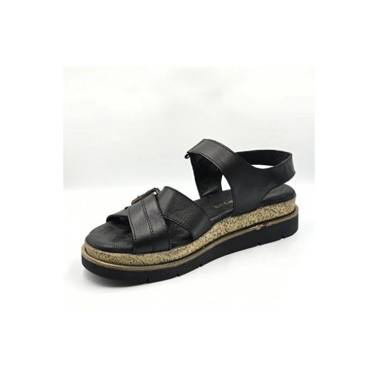 MAMMAMİA D26YS-2905 TOKA DETAYLI DERİ KADIN SANDALET