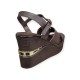 MAMMAMİA D26YS-5385 DOLGU TOPUK DERİ KADIN SANDALET