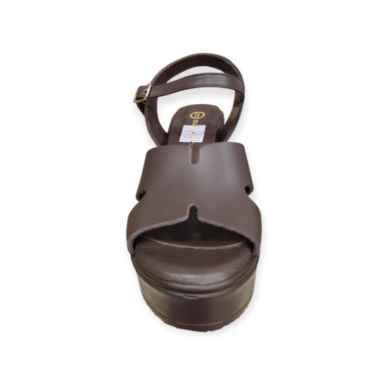 MAMMAMİA D26YS-5385 DOLGU TOPUK DERİ KADIN SANDALET