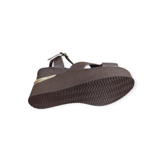 MAMMAMİA D26YS-5385 DOLGU TOPUK DERİ KADIN SANDALET