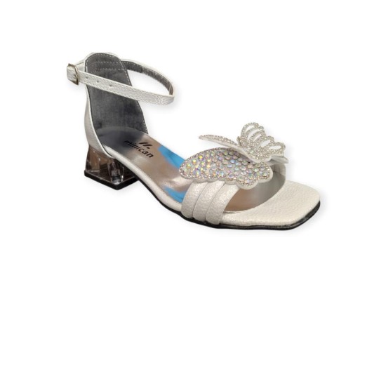 MİNİCAN 151 TAŞLI KELEBEK TOKA TOPUKLU ÇOCUK ABİYE SANDALET