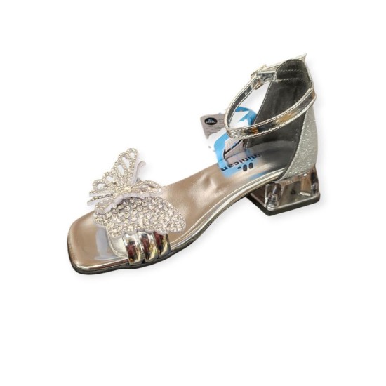 MİNİCAN 151 TAŞLI KELEBEK TOKA TOPUKLU ÇOCUK ABİYE SANDALET