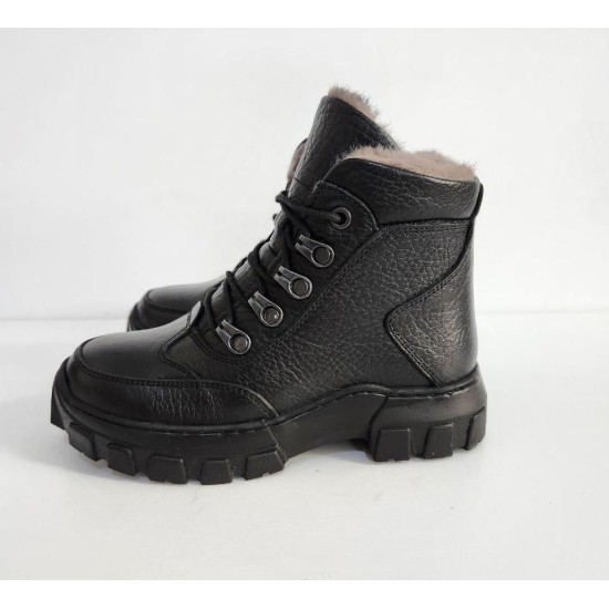 PEPİTA F006 KALIN TABAN İÇİ KÜRKLÜ FERMUARLI DERİ ÇOCUK BOT