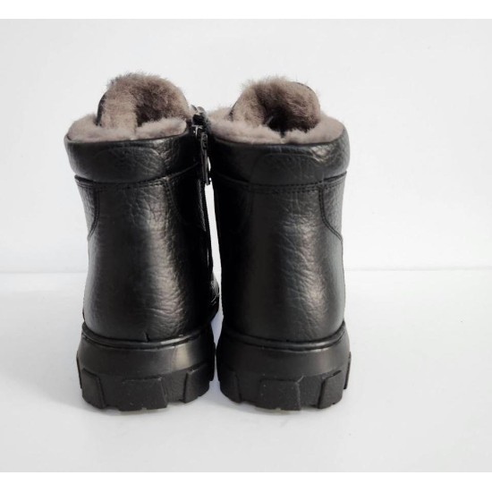 PEPİTA F006 KALIN TABAN İÇİ KÜRKLÜ FERMUARLI DERİ ÇOCUK BOT