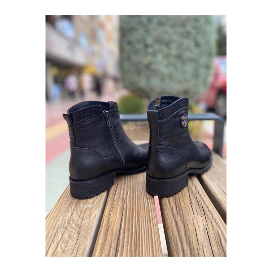 VENÜS 2253409K TOPUKLU FERMUARLI GÜNLÜK DERİ KADIN BOT