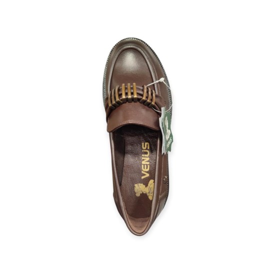 VENÜS 2411551K KALIN TABAN TOKALI LOAFER DERİ KADIN AYAKKABI