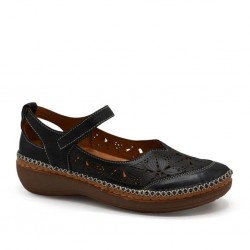 VENÜS 25190244Y SARAÇLI DOLGU TABAN KADIN DERİ AYAKKABI