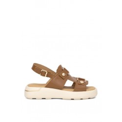 VENÜS 25440007Y GOLD DETAYLI KADIN DERİ SANDALET