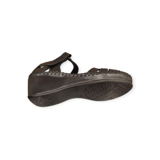 VENÜS 26023347Y YANLARI AÇIK DOLGU TOPUK DERİ KADIN SANDALET