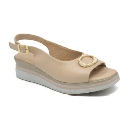 VENÜS 26029809Y DOLGU TOPUK TOKALI DERİ KADIN SANDALET