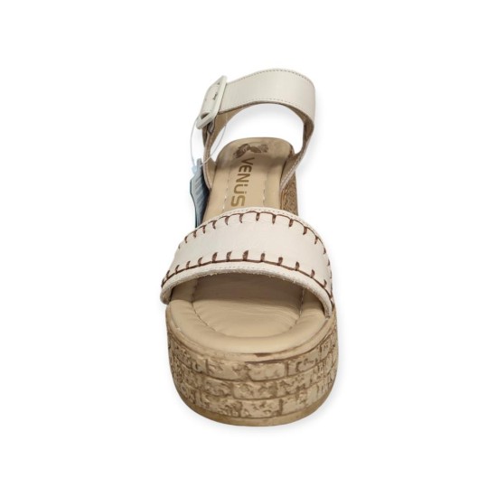 VENÜS 2613603Y DOLGU TOPUK DERİ KADIN SANDALET