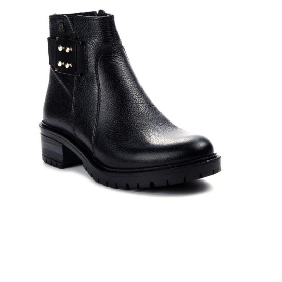 VENÜS 3309-1K KISA TOPUK KAYMAZ GÜNLÜK DERİ KADIN BOT